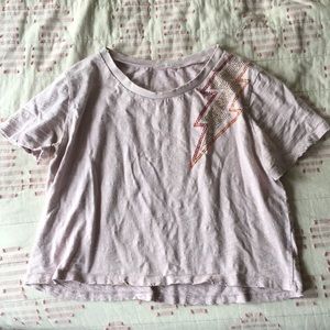 Lightning bolt crop top tshirt